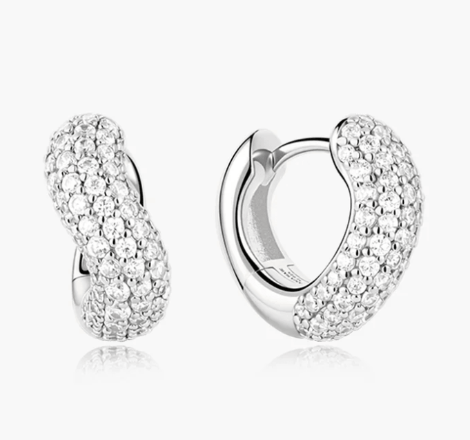 Boucles d'oreilles argent Ania Haie huggies et cz - e079-14h - Ania Haie