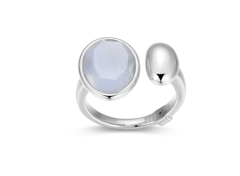 Bague Elle argent agathe bleue pale - r4lal2abac - Elle Jewelry