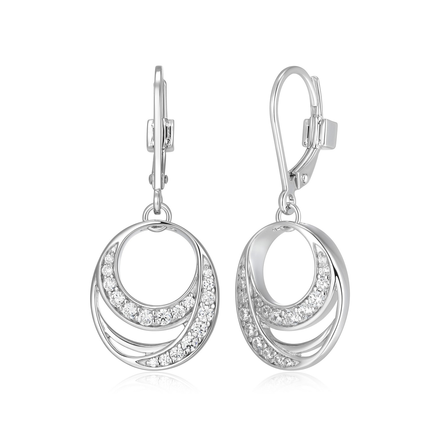 Boucles d'oreilles ELLE « BETWEEN » en argent et cz - R2LCU0000J - Elle Jewelry