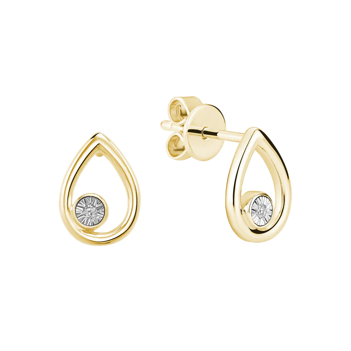 Boucles d'oreilles or jaune 10kt 0,02ct - 13-0410ilp2y - RNB