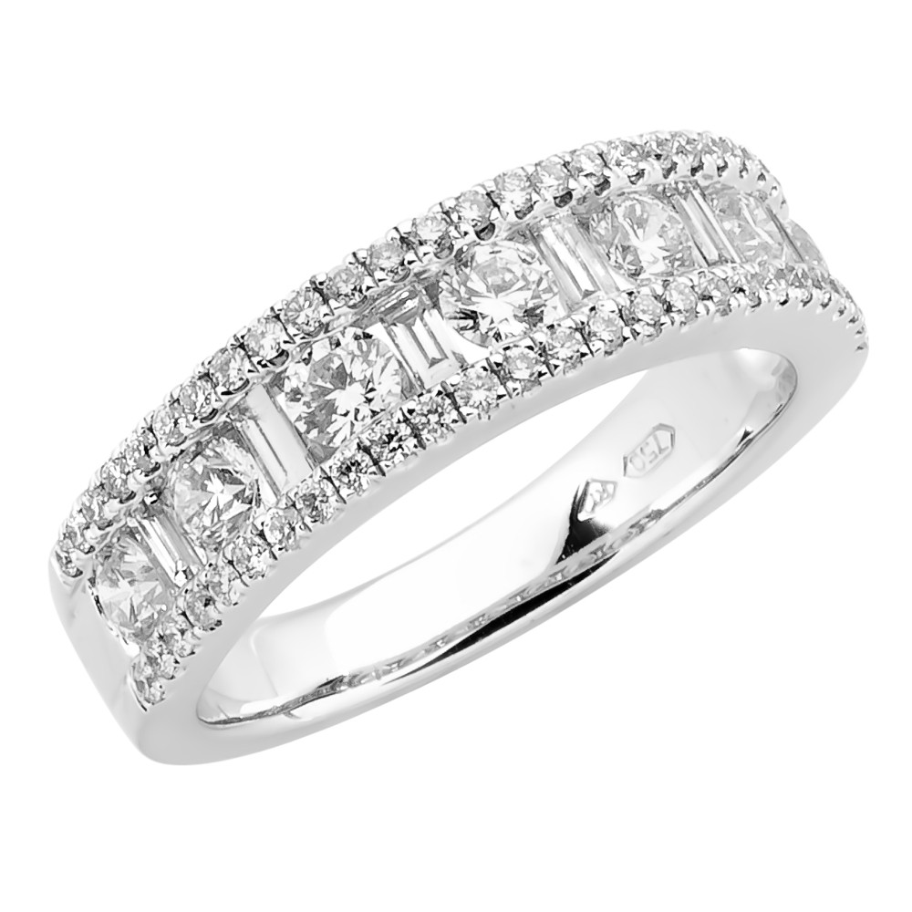 jonc or blanc 18kt avec 1.02ct de diamants - rg27253 - Diamond craft corp