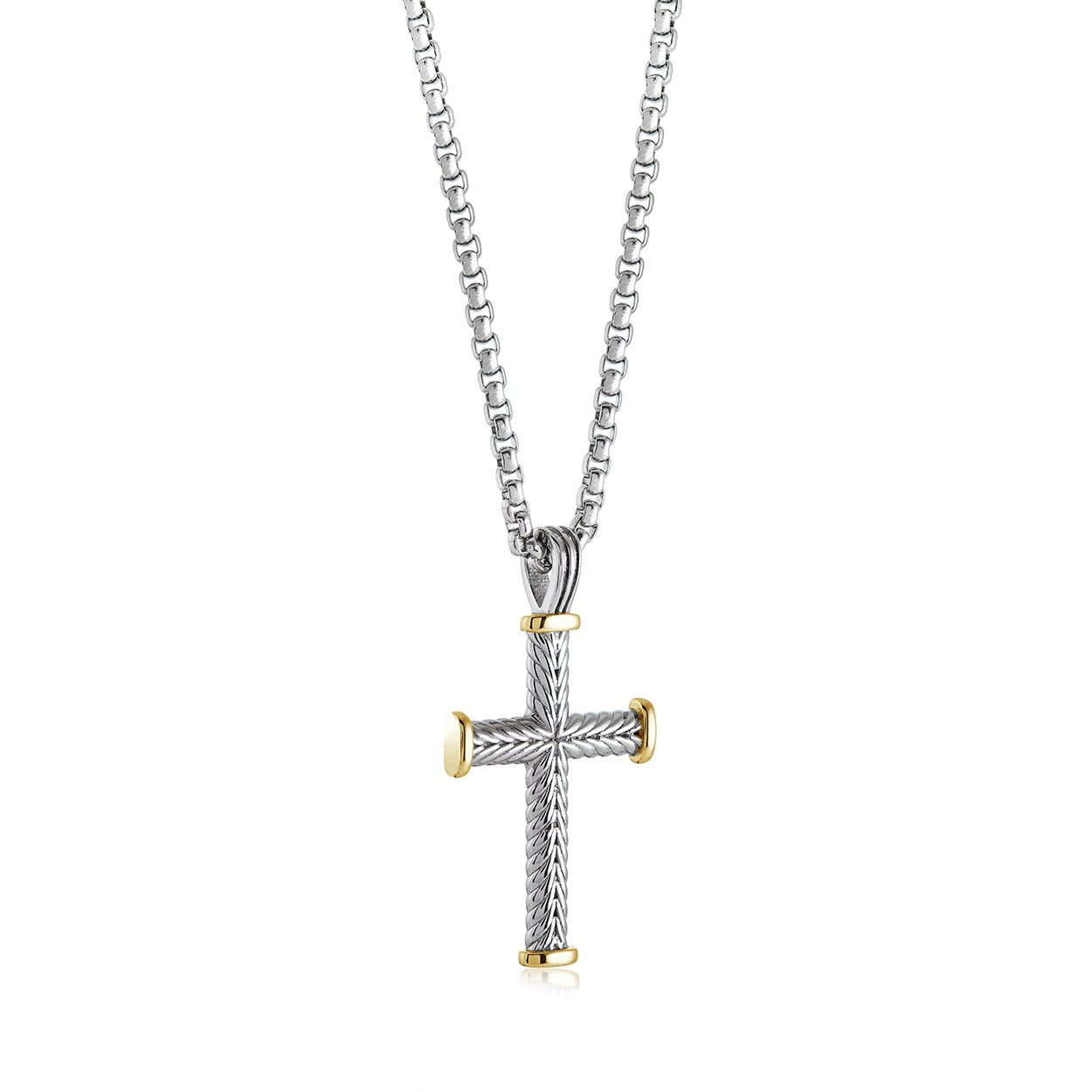 Chaine avec un pendentif de croix en stainless - sc283-wy - 