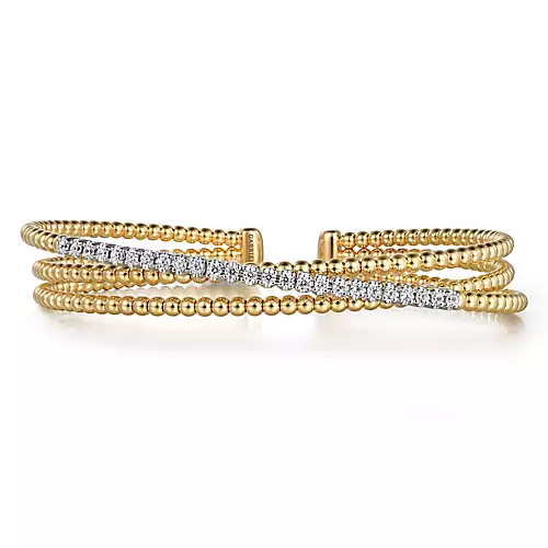 bangle or 14kt et diamants - bg4802-62m45jj - Gabriel & co