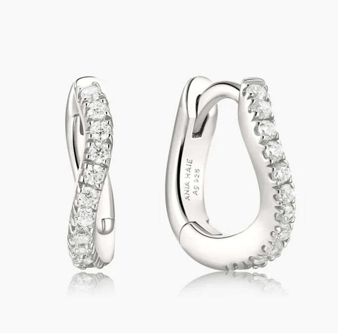 Boucles d'oreilles argent Ania Haie petite anneau cz - e079-08h - Ania Haie