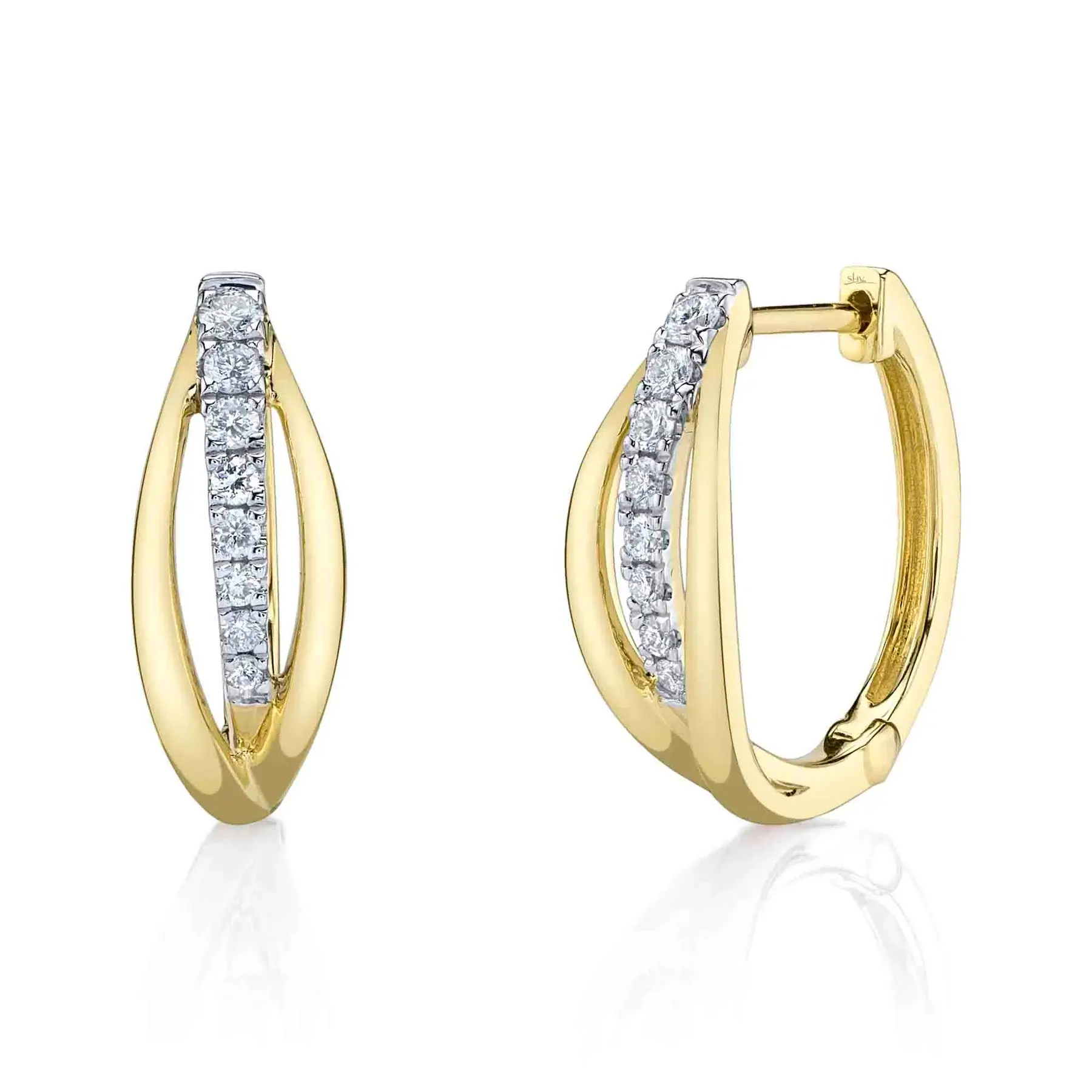 Boucles d'oreilles 14kt et diamants - sc22009759rdh0.65 - 