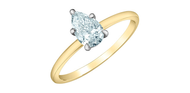 Solitaire en or et diamant lab. - 10165yw/70 - Corona Company