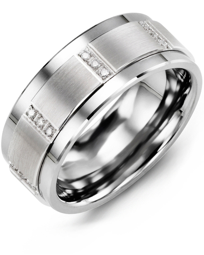 Jonc madani tungsten et or 10k 9mm