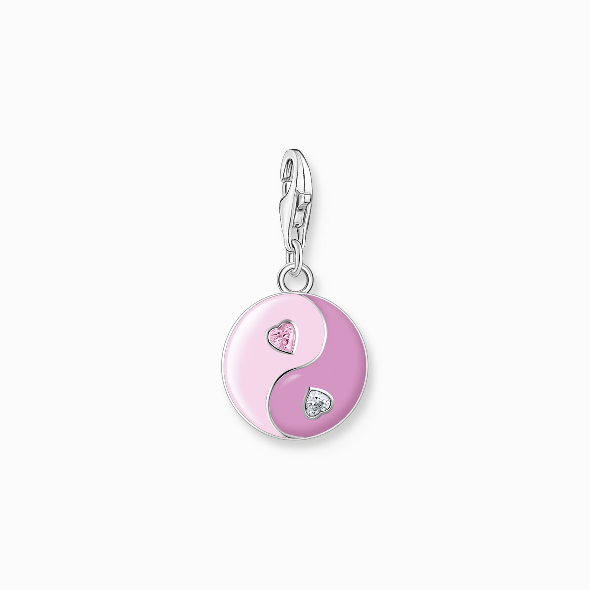 pendentif charm ying & yang rose avec pierres