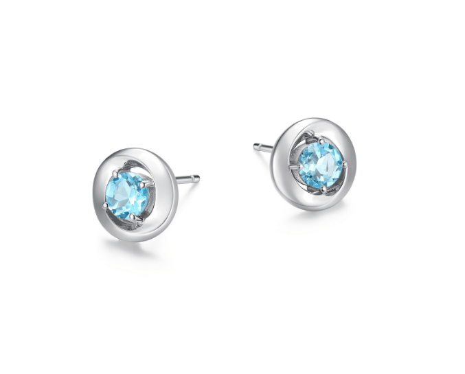 Boucles d'oreilles Elle argent et cz bleu - r2lcsx1258 - Elle Jewelry