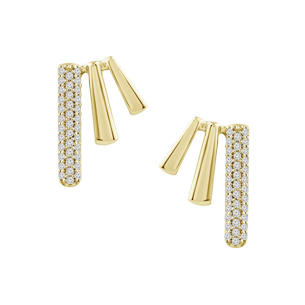 Boucles d'oreilles or 18kt avec 0.28cts de diamants - erhl-006769 - UNISON 18KT
