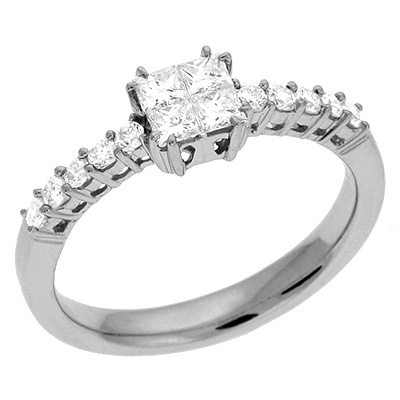 Bague or blanc et diamants - d3887wg - S. Kashi