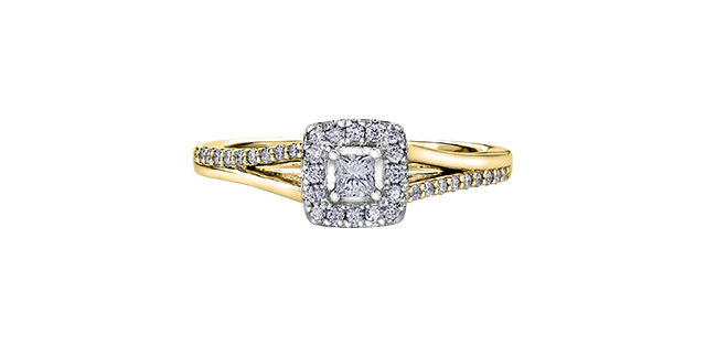 Bague or jaune 10kt, 30 points de diamants canadien - 30594yw/30-10 - Corona Company