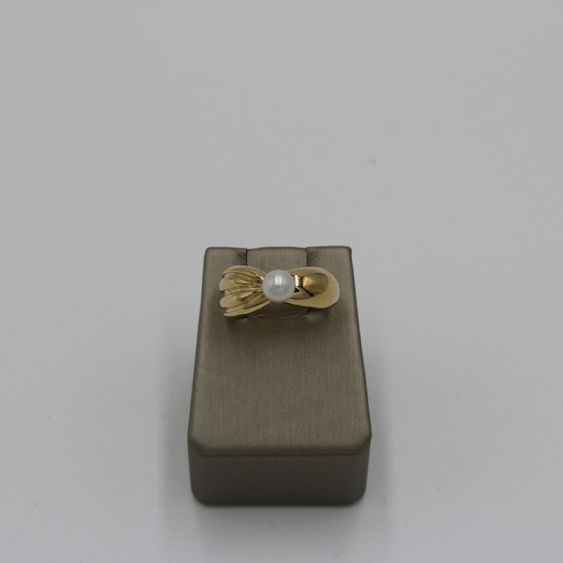 Bague or jaune avec une perle - X1159 - Nappert Metivier