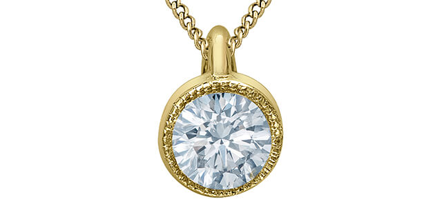 Chaine pendentif dia. lab. 0.30ct VS 10KT - p4752/30c-10 - Corona Company