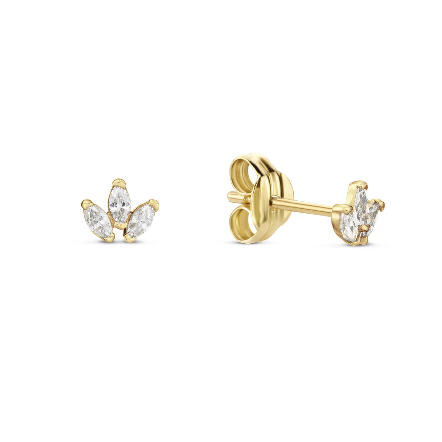 Boucles d'oreilles Brise de Palmier en Topaze Blanc - Or 14 carats - jke24.446 - Jackie 14kt