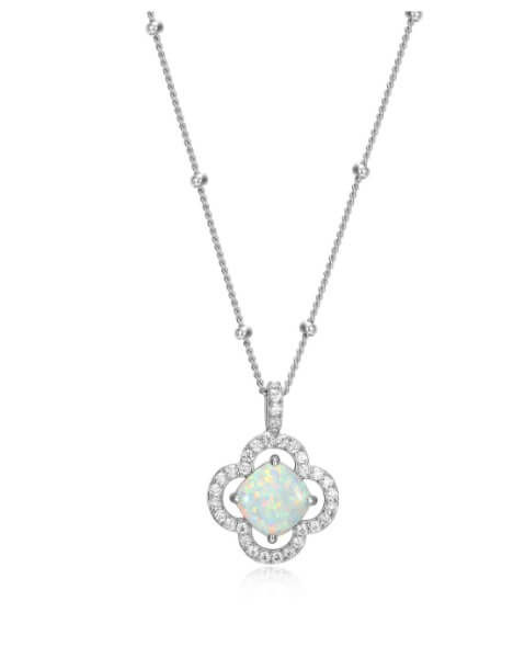 Collier Charles Garnier argent, cz, opaline - roqof23946 - Charles Garnier