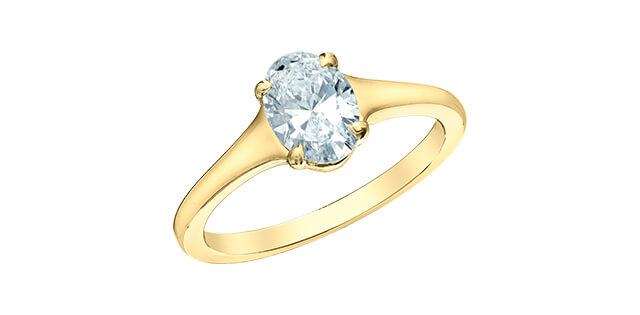 Solitaire or et diamant lab - 10198/100 - Corona Company