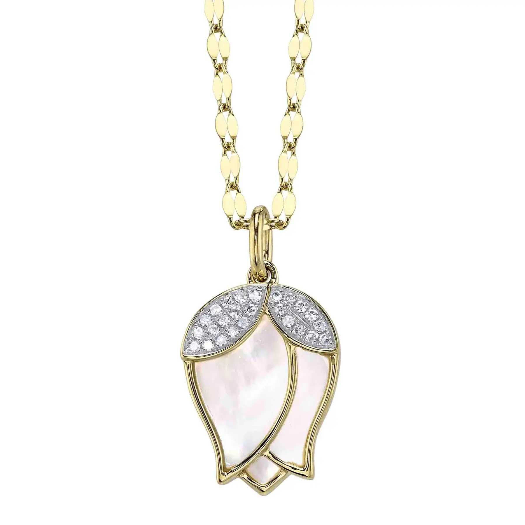 collier 14kt nacre et diamants - sc55027856rd - 