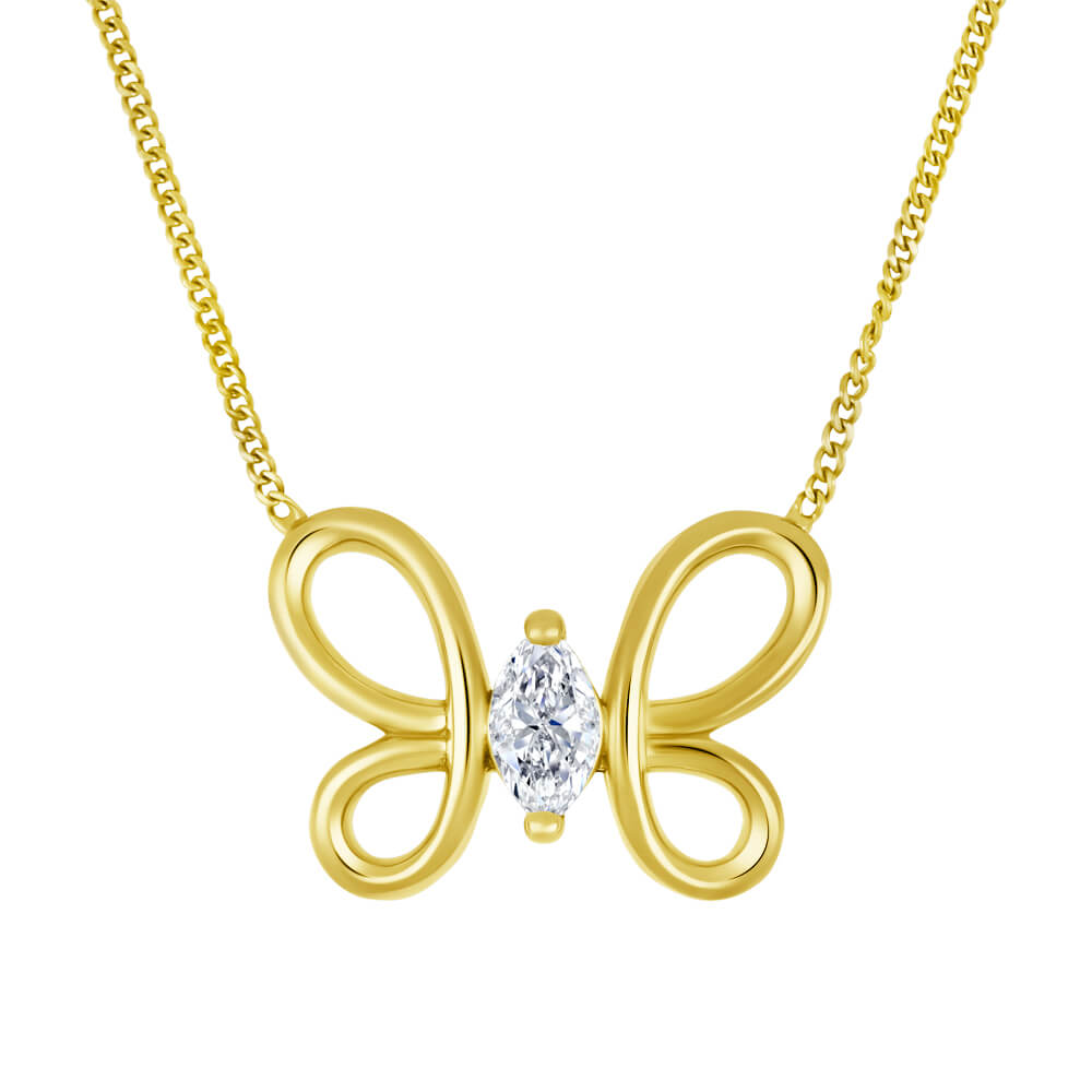 Collier or 10kt et dia. lab. - lxg065p/15 - Beverly Hills Jewellers