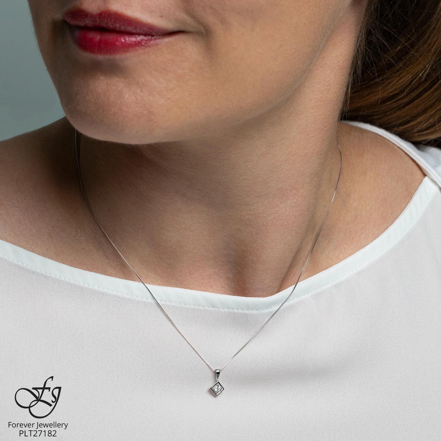 Chaine et pendentif diamants - CH367 - Forever Jewellery