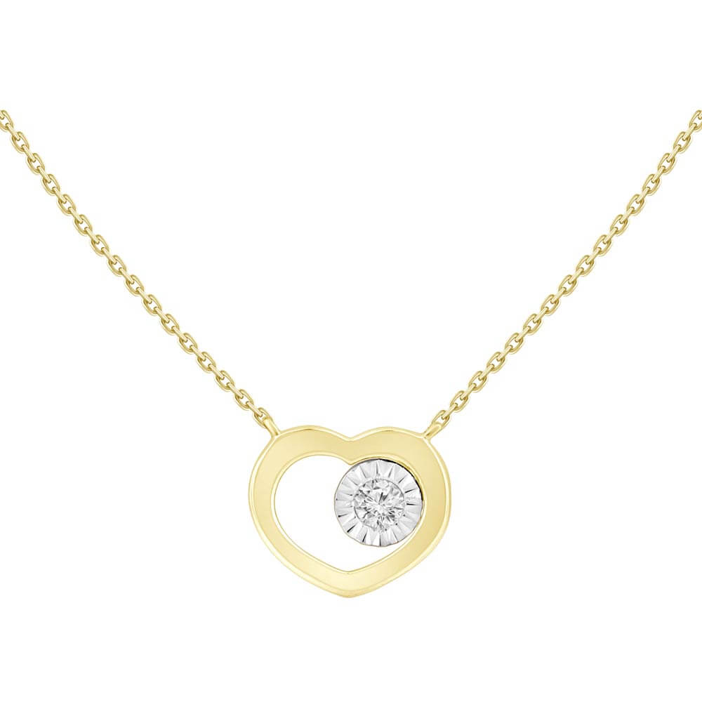 Collier or 18kt avec un diamants de 0.06cts naturel - pn00-002824 - UNISON 18KT