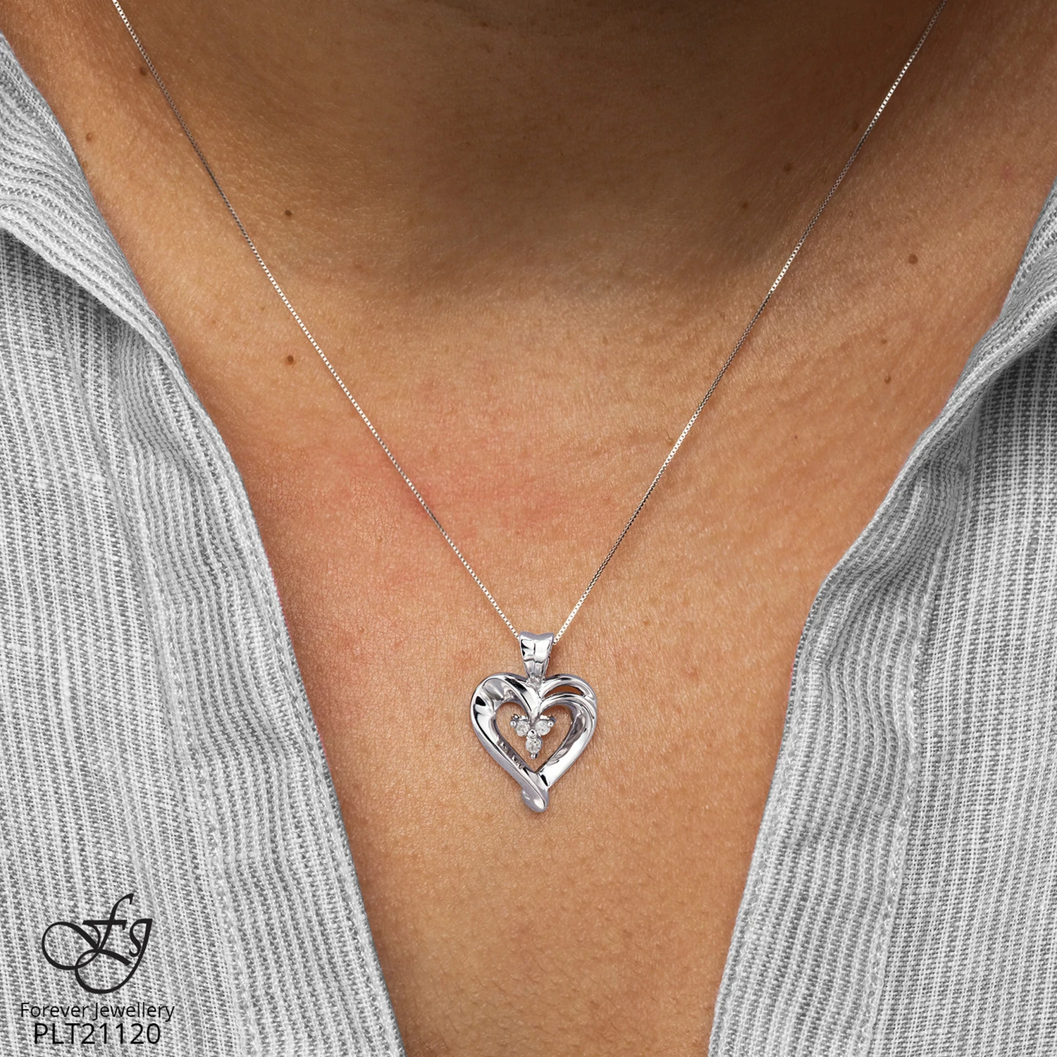 CHAINE et pendentif avec diamant - CH326 - Forever Jewellery