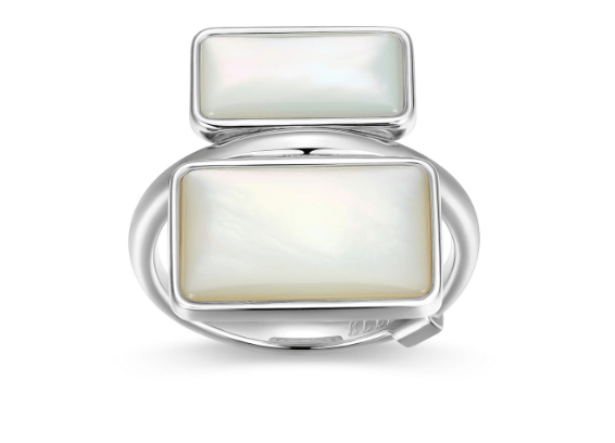 Bague Elle argent et nacre de perle - r4lal1a9ac - Elle Jewelry