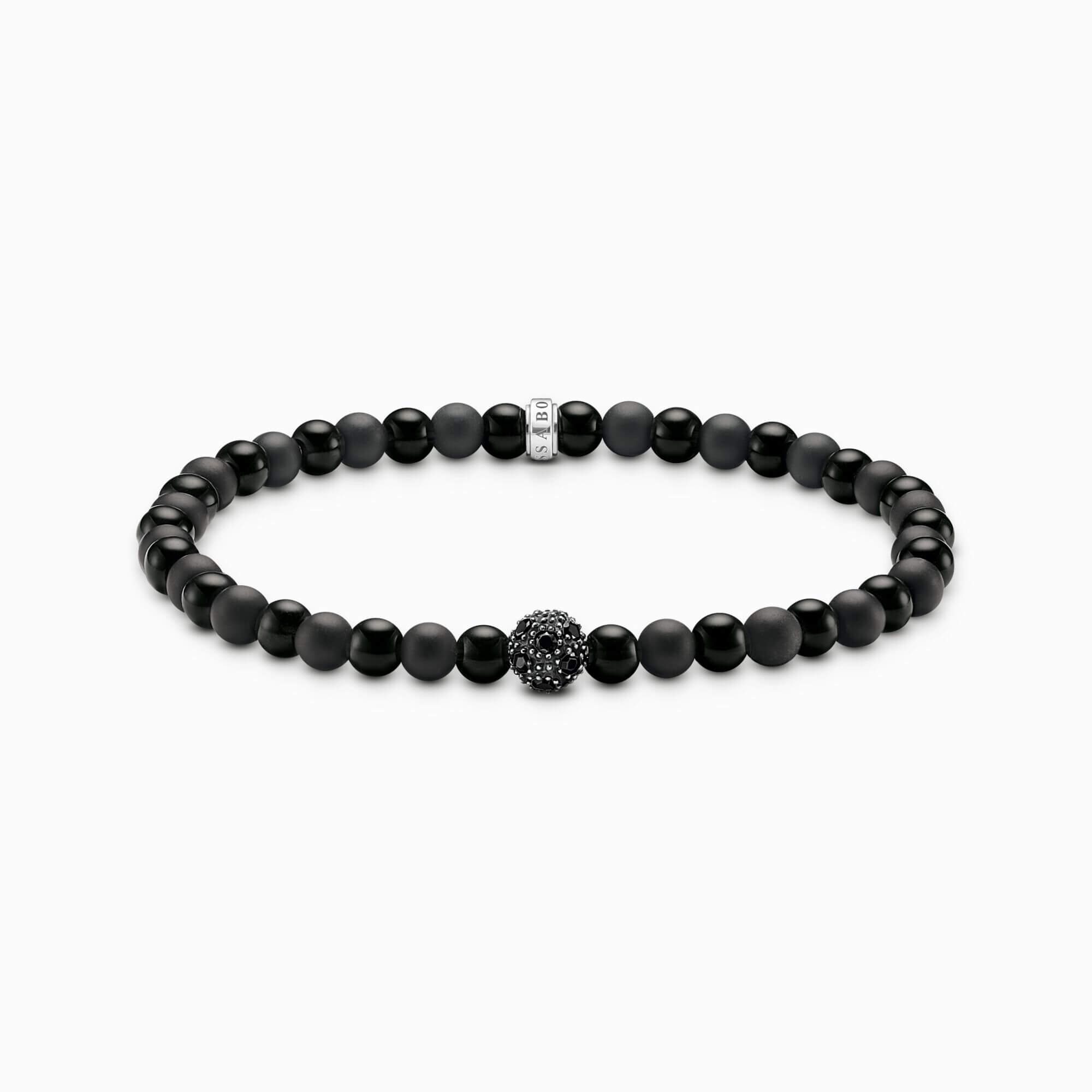 Bracelet talisman énergie positive en obsidienne - a2184-705-14-l19 - Thomas Sabo