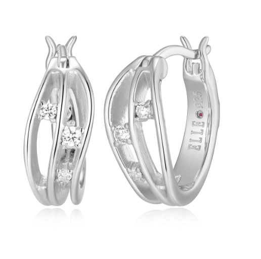 Boucles d'oreilles argent et cz - r2lcus000j - Elle Jewelry