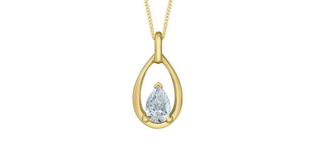 Chaine pendentif dia. lab. 0.30ct VS 10KT - p4741/30c-10 - Corona Company