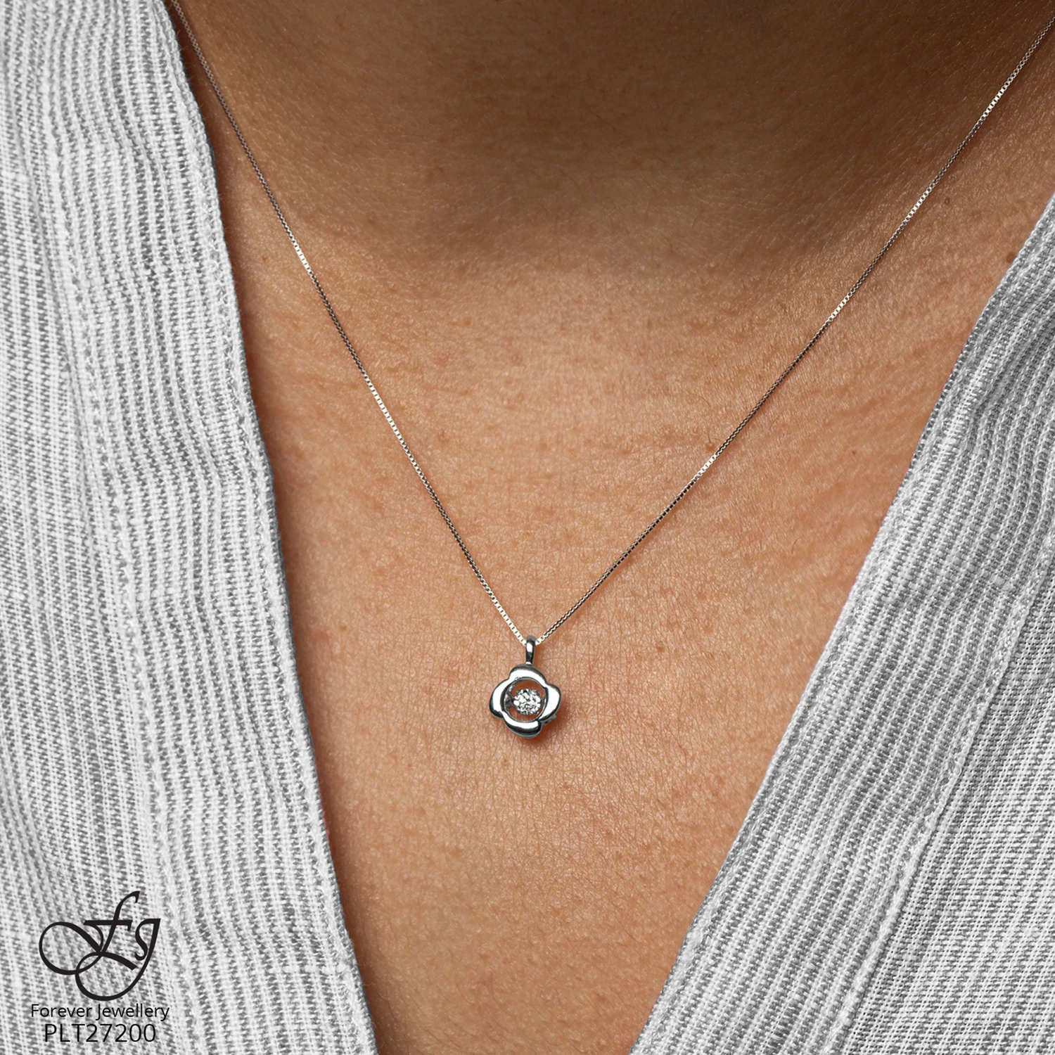 CHAINE et pendentif diamant pulse - CH363 - Forever Jewellery