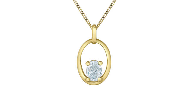 Chaine pendentif dia. lab. 0.30ct VS 10KT - p4743/30c-10 - Corona Company