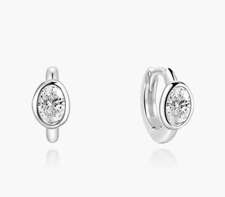 Boucles d'oreilles argent Ania Haie anneaux et cz - e076-09h - Ania Haie