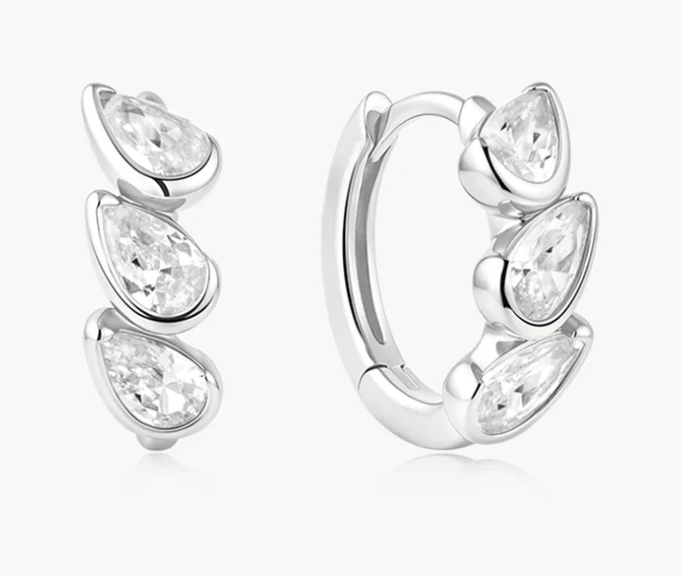 Boucles d'oreilles argent Ania Haie huggies et cz - e076-12h - Ania Haie