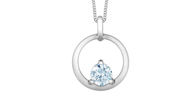 Chaine pendentif dia. lab. 0.30ct VS 10KT - p4742w/30c-10 - Corona Company