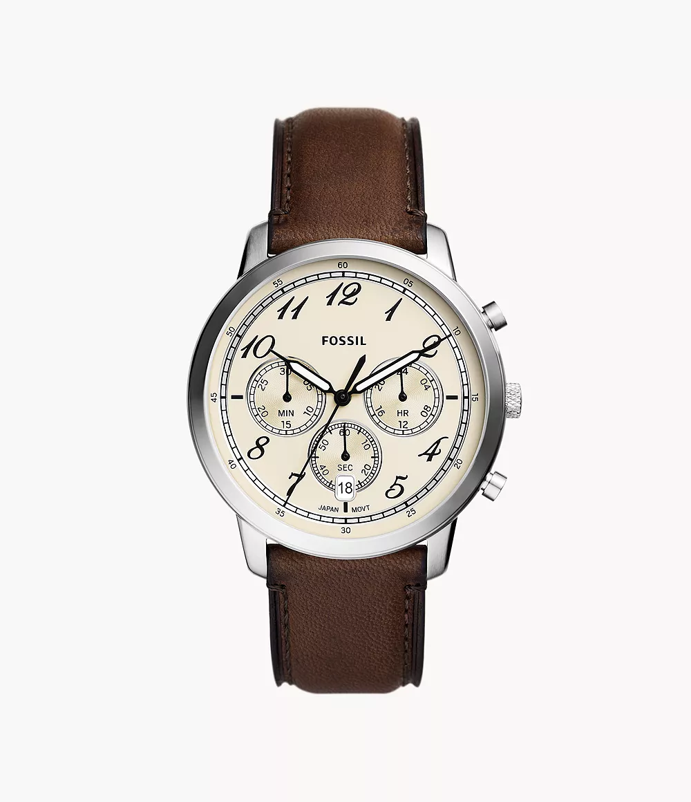 Montre fossil chronographe Neutra en cuir brun - fs6022 - Fossil