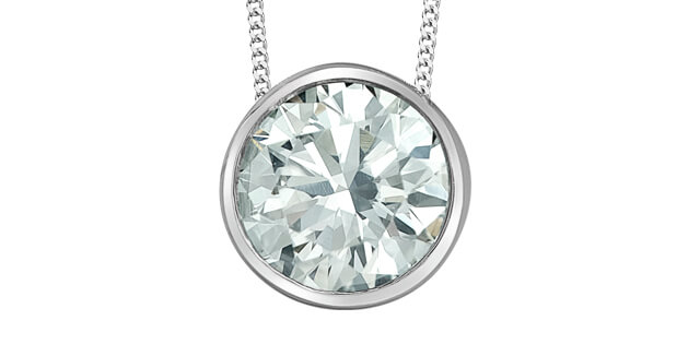 Chaine pendentif dia. lab. 0.50ct VS 10KT - p4691w/50cz-10 - Corona Company