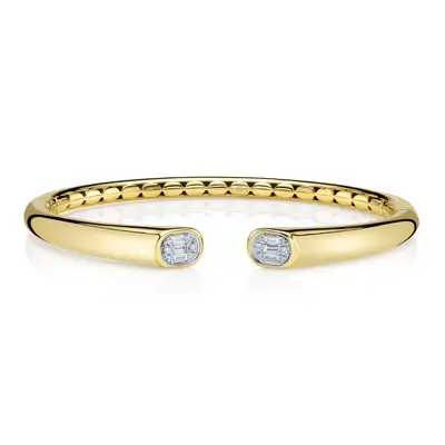 Bangle ouvert 14kt et diamants Shy creation - b22001022v4zs - 