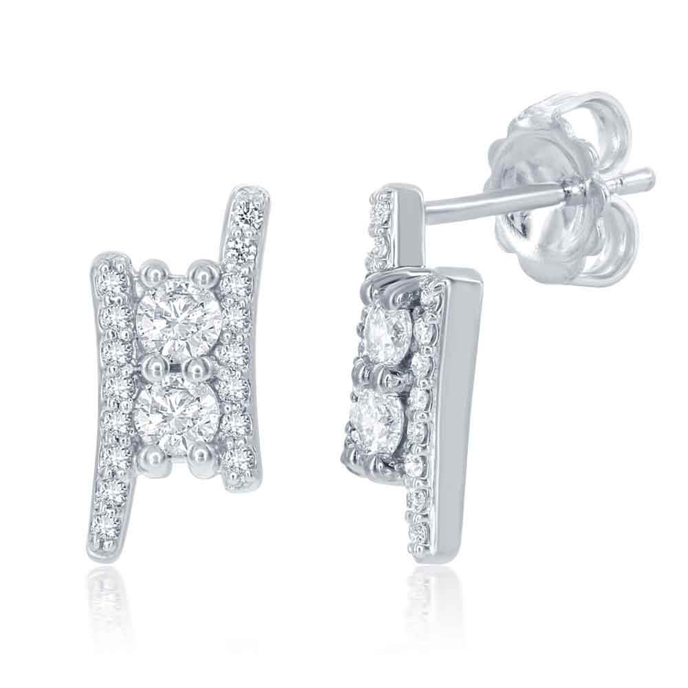 Boucles d'oreilles or 14kt et diamants - e7904-10wg - S. Kashi