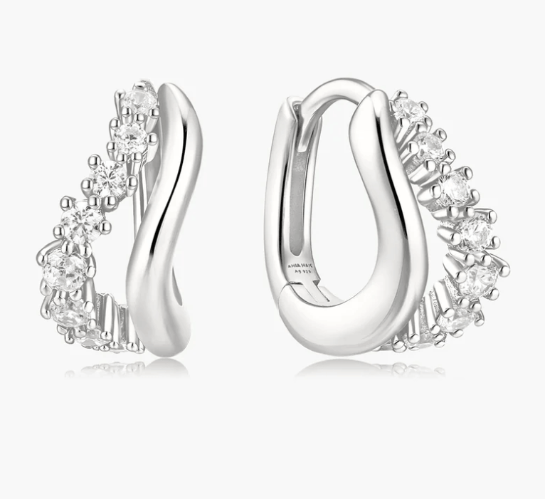 Boucles d'oreilles argent Ania Haie huggies et cz - e079-10h - Ania Haie