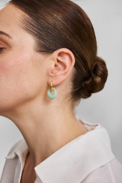 Boucles d'oreilles or Ania Haie amazonite - e076-21g-ae - Ania Haie