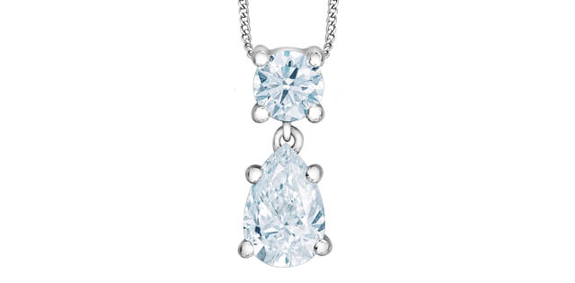 Chaine pendentif dia. lab. 0.75ct VS 10KT - lt27234w/75c-10 - Corona Company