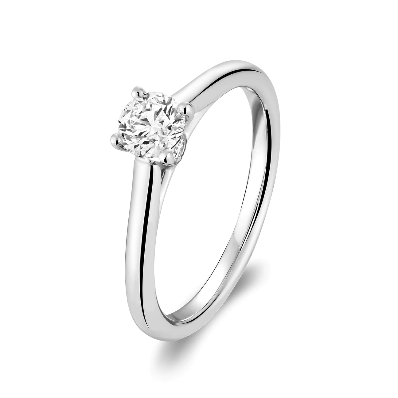 Bague solitaire or blanc 14kt 63 points - R2128 - RNB