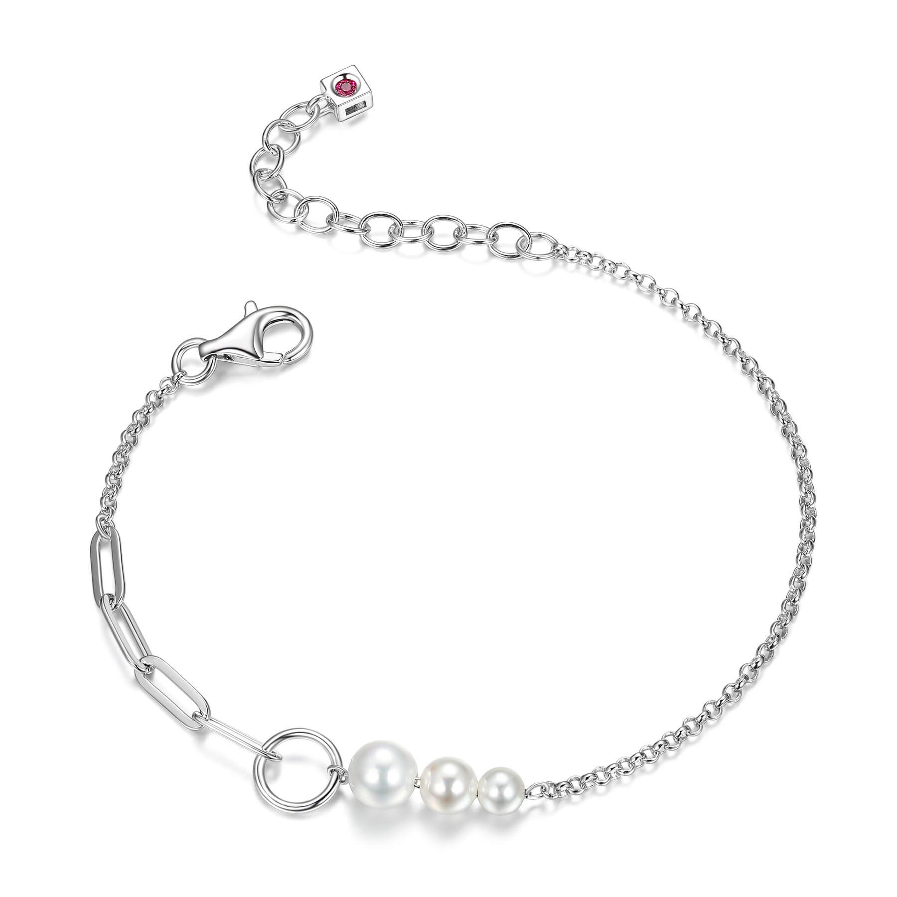 bracelet argent et perles Elle