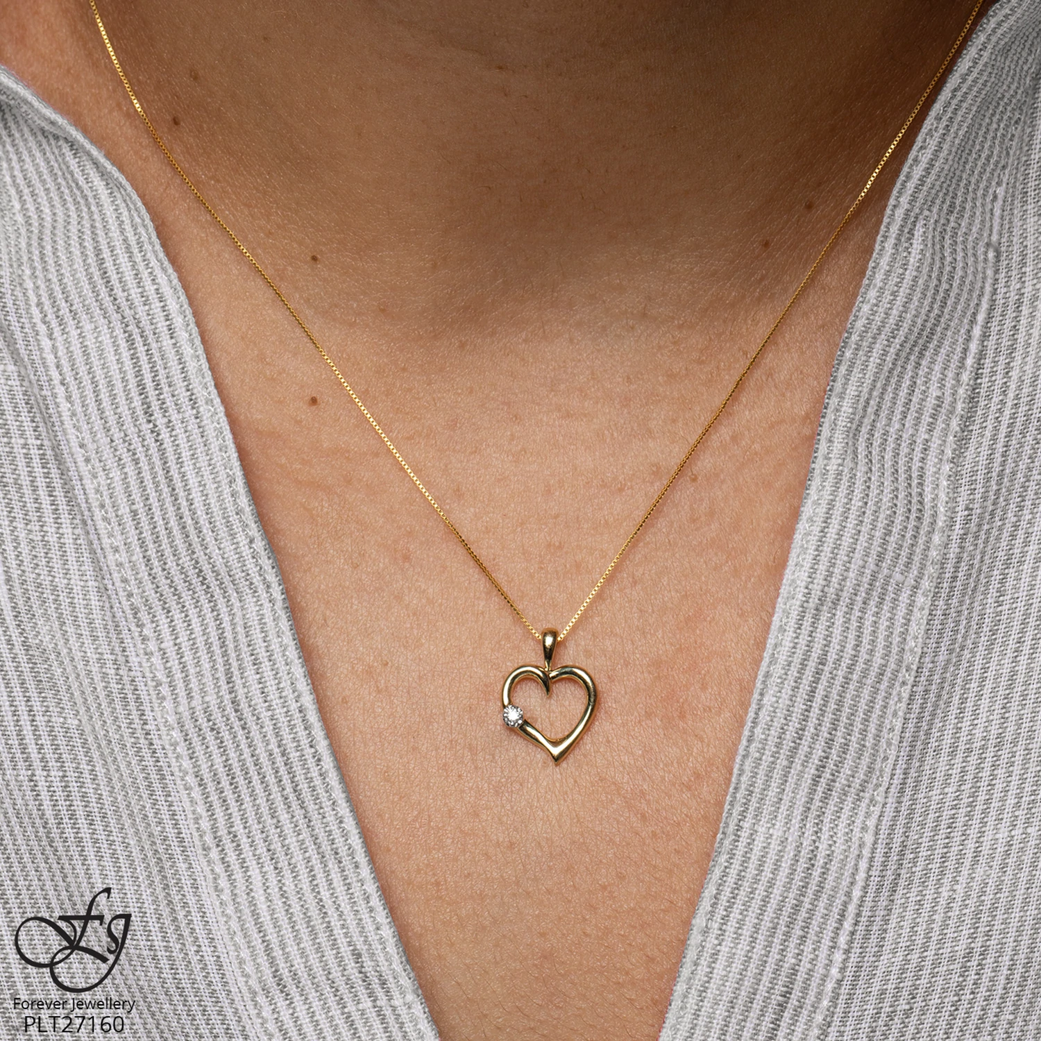 CHAINE et pendentif avec diamant - CH321 - Forever Jewellery