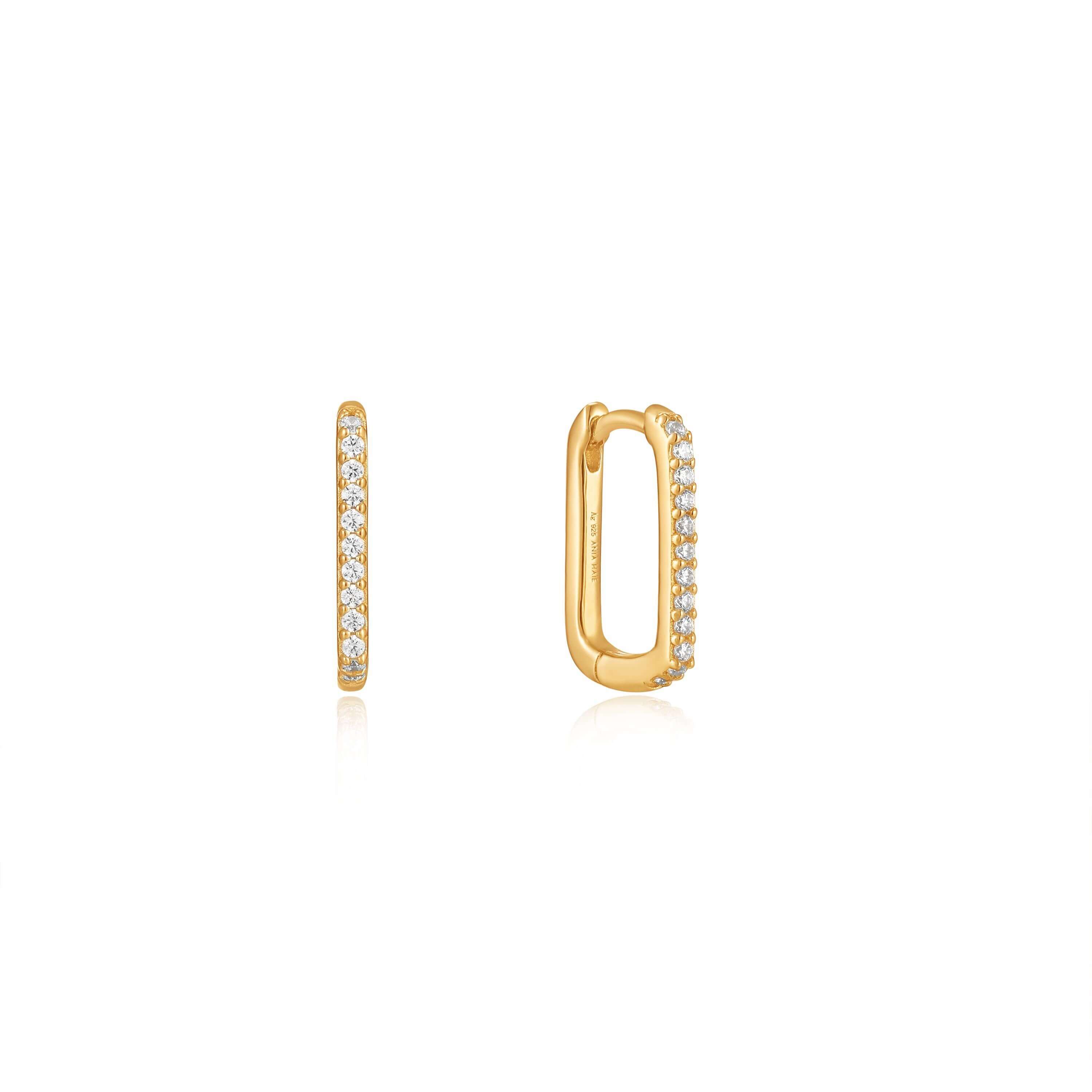 boucle d'oreille ania haie or en ovale 