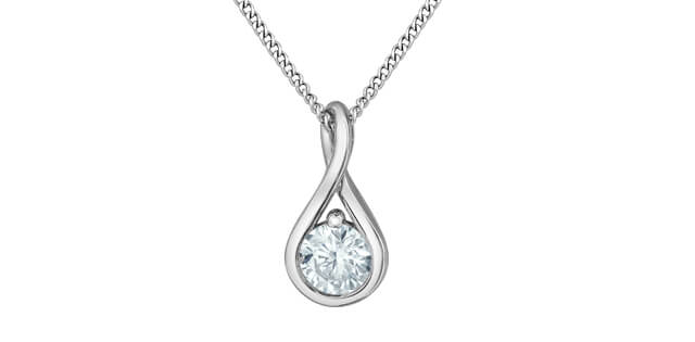 Chaine pendentif dia. lab. 0.25ct VS 10KT - p4739w/25c-10 - Corona Company