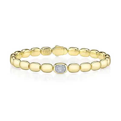 Bracelet semi-rigide 14kt diamants Shy creation - b22001553v4zs - 