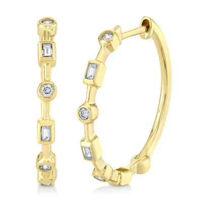 Boucles d'oreilles or 14kt et diamants - SC55029836D0.80 - 