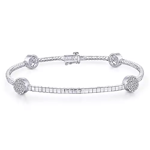 BRACELET EN OR BLANC ET DIAMANTS - B117 - Gabriel & co